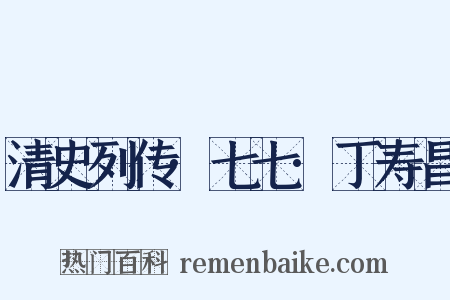 清史列传·七七·丁寿昌是什么意思的图片